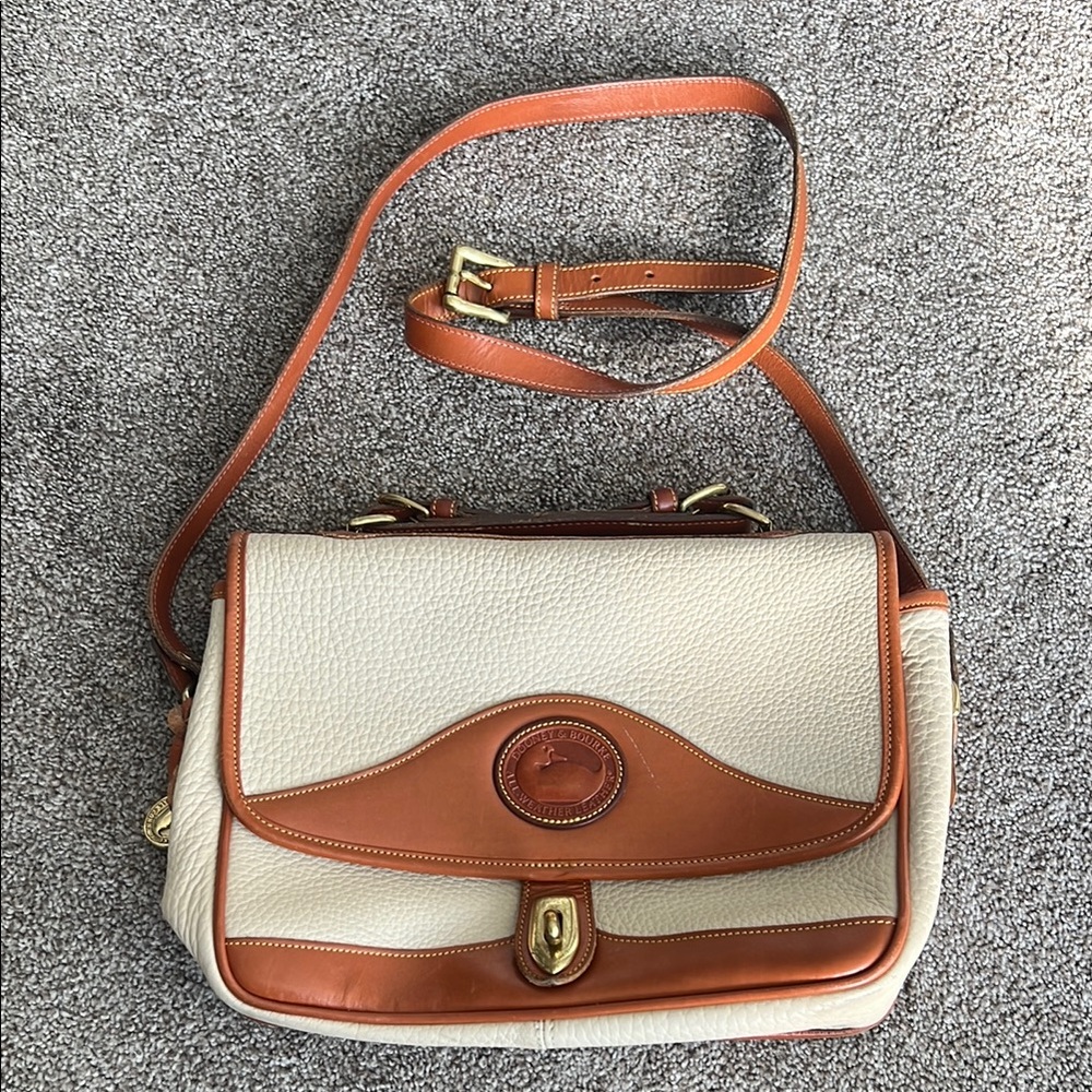 Dooney & Bourke Cream and Tan Crossbody Bag